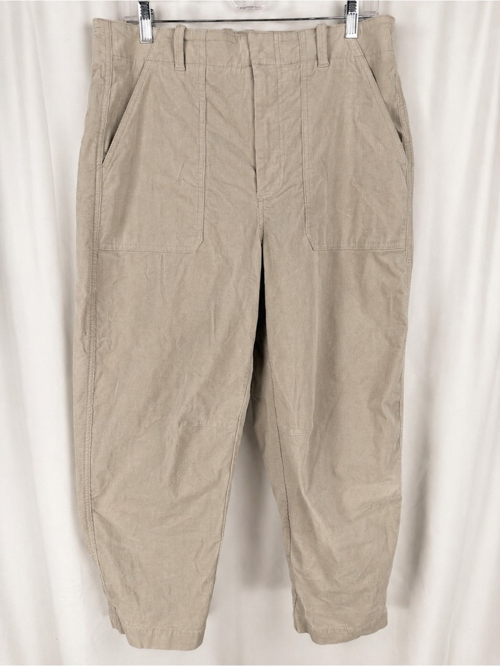 Banana Republic High Rise Corduroy Barrel Leg Pants Beige 12